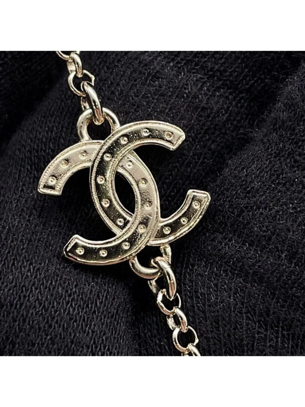 Chanel Necklace CC Logo Faux Pearl Long